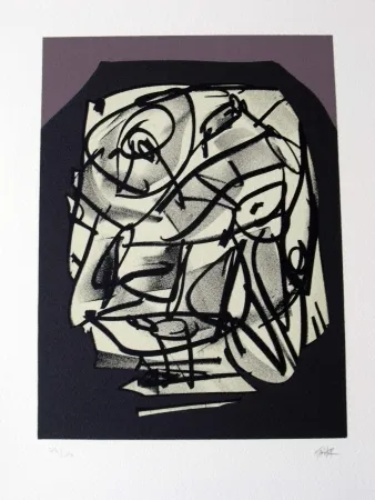 Lithograph Saura - Retrato