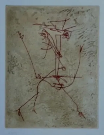 Etching And Aquatint Saura - Tête