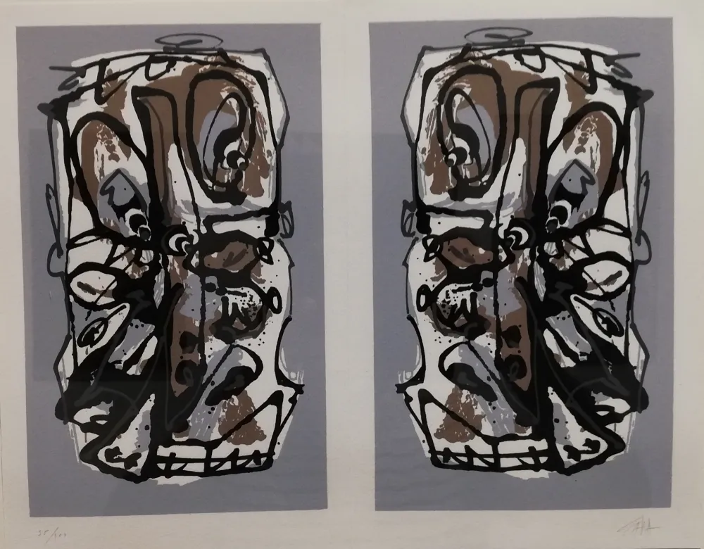 Lithograph Saura - Visages