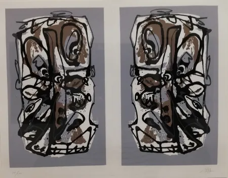 Lithograph Saura - Visages