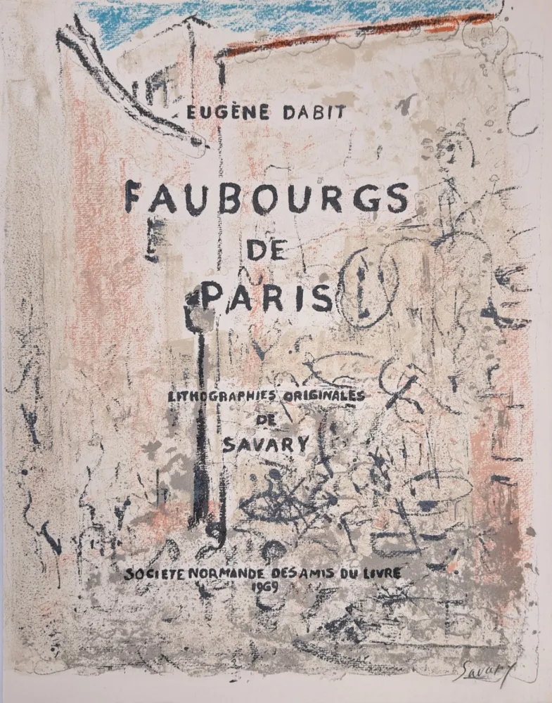 Lithograph Savary - Faubourgs de Paris