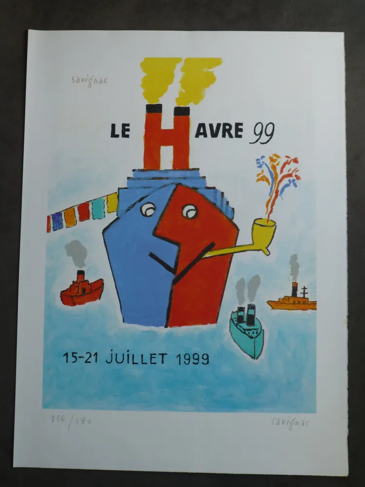 Lithograph Savignac - Le Havre 1999