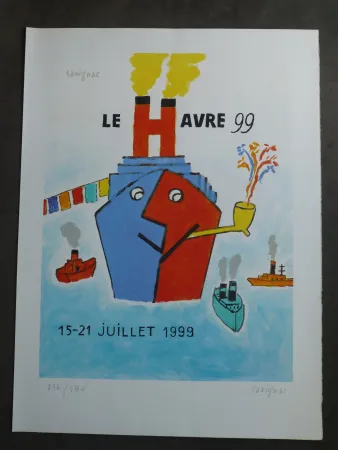 Lithograph Savignac - Le Havre 1999