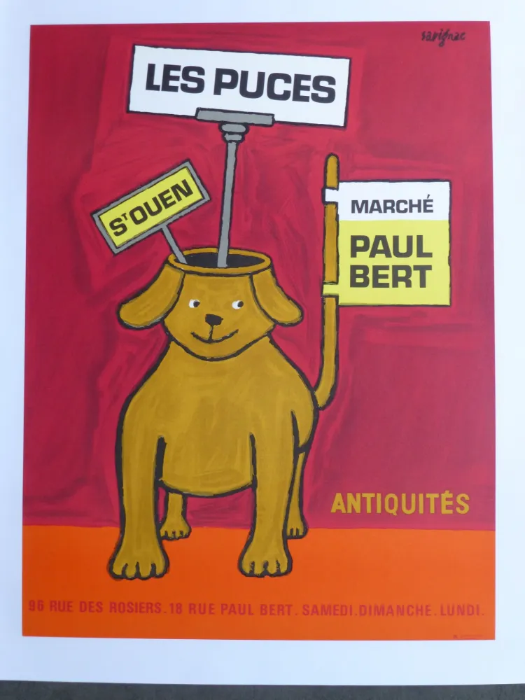 Poster Savignac - Les puces de Saint Ouen 