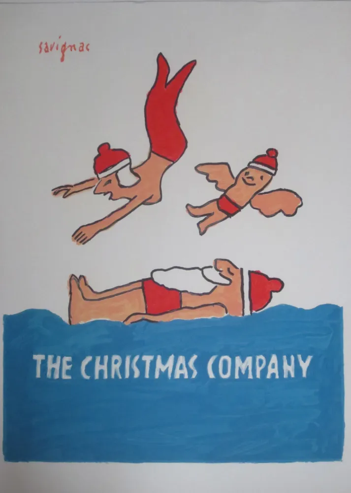 Lithograph Savignac - The christmas company