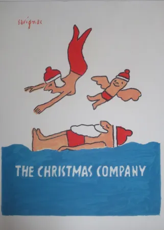 Lithograph Savignac - The christmas company