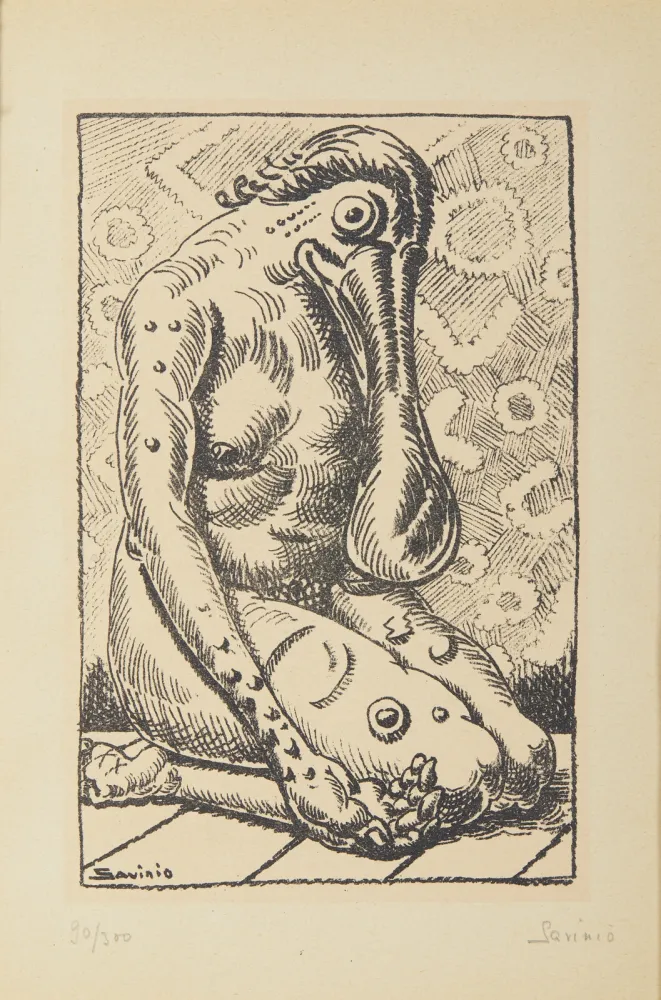 Lithograph Savinio - Alberto Savinio (1891–1952) – Da la nostra anima – Lithograph on paper – 1944