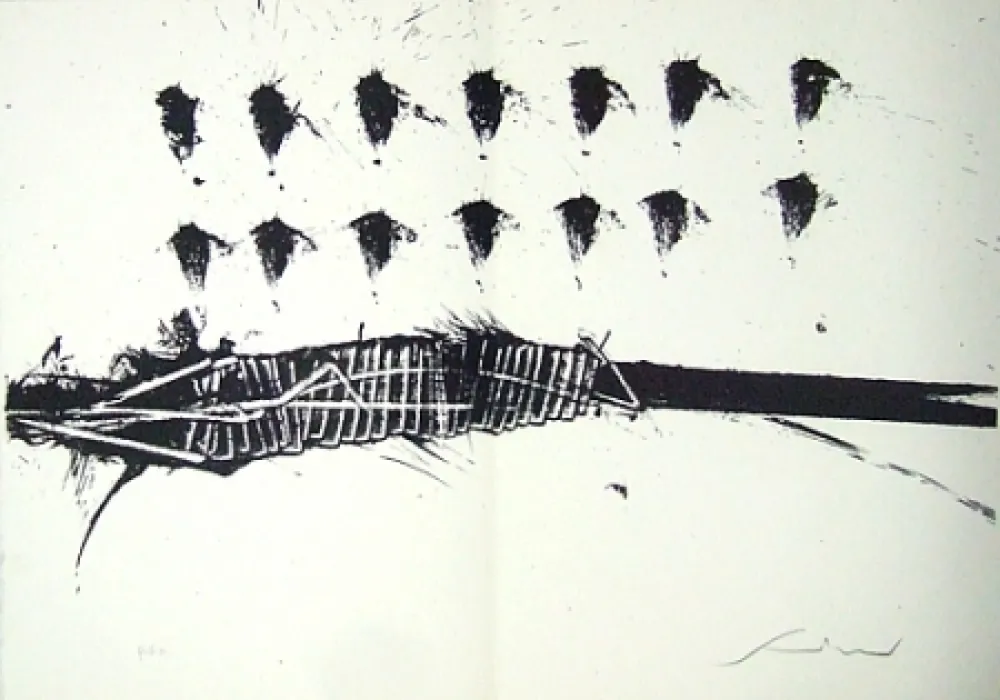 Lithograph Scanavino - A mezzo della notte