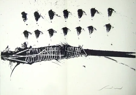 Lithograph Scanavino - A mezzo della notte