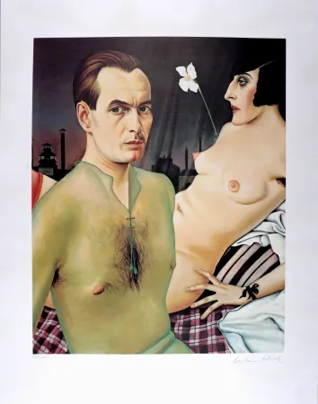 Screenprint Schad - Self Portrait with Model, Hand-signed