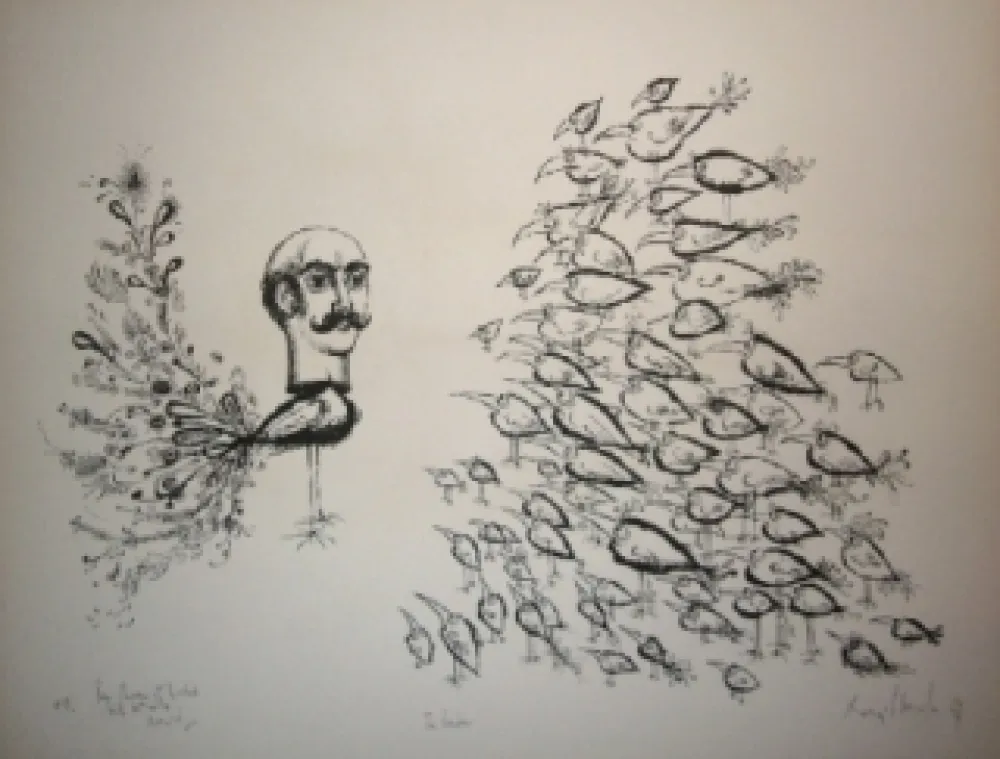 Lithograph Scharf - The leader