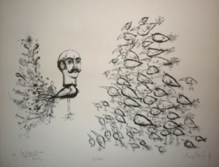 Lithograph Scharf - The leader