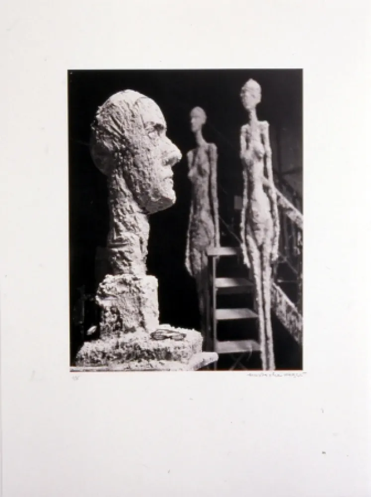 Lithograph Scheidegger - Grande tête en plâtre