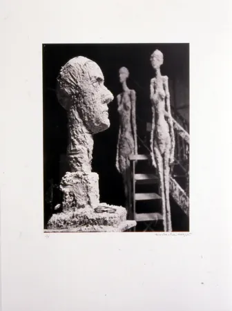 Lithograph Scheidegger - Grande tête en plâtre