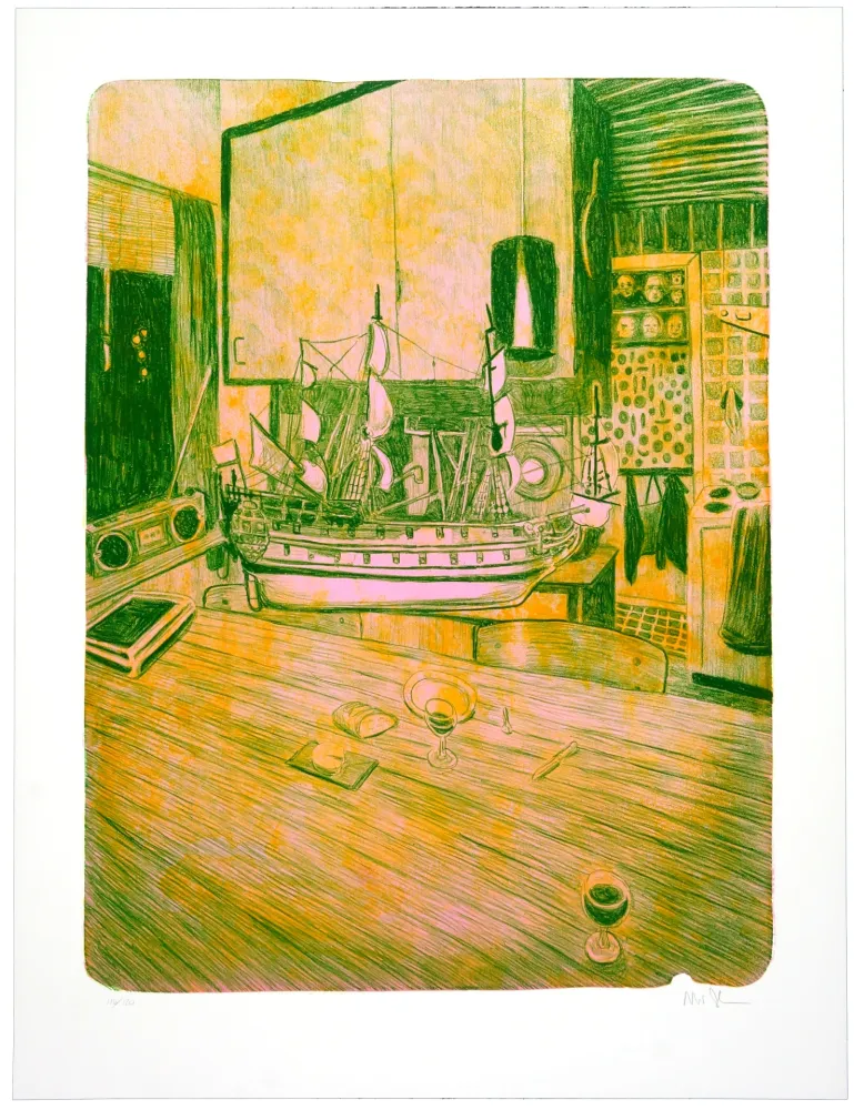Lithograph Schelde - Kitchen