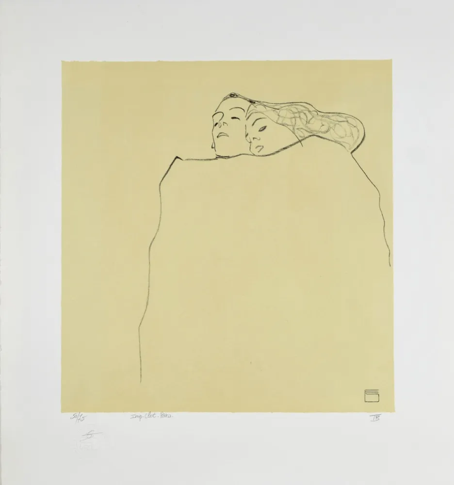 Lithograph Schiele - Couple Endormi, 1909 | Sleeping Couple, 1909