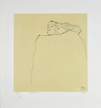 Lithograph Schiele - Couple Endormi, 1909 | Sleeping Couple, 1909