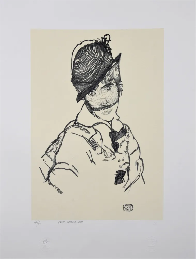 Lithograph Schiele - EDITH SCHIELE, 1915