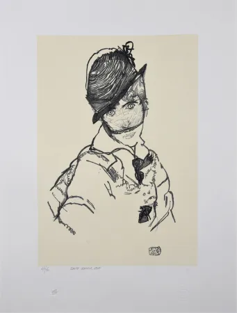 Lithograph Schiele - EDITH SCHIELE, 1915