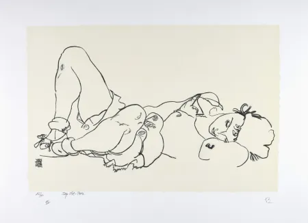 Lithograph Schiele - La femme allongée, 1918 | Reclining woman, 1918 (Liegende)