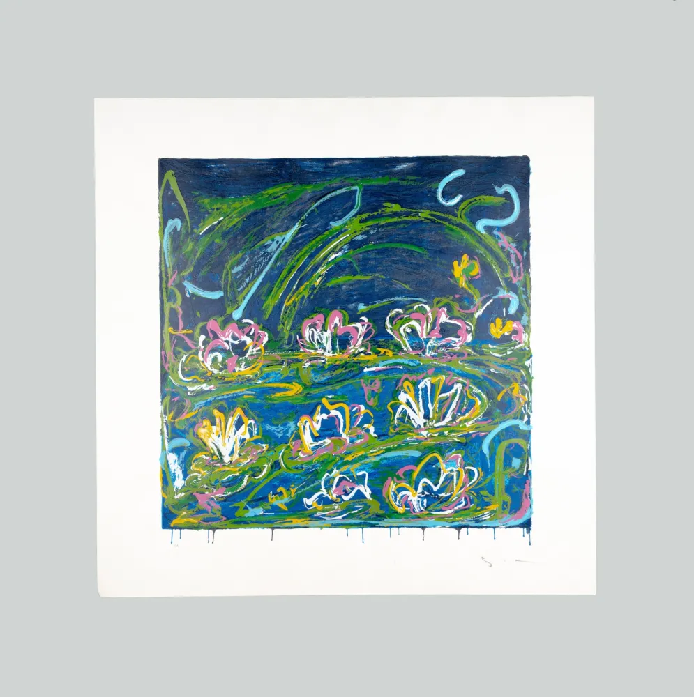 Screenprint Schifano - Gigli d'acqua
