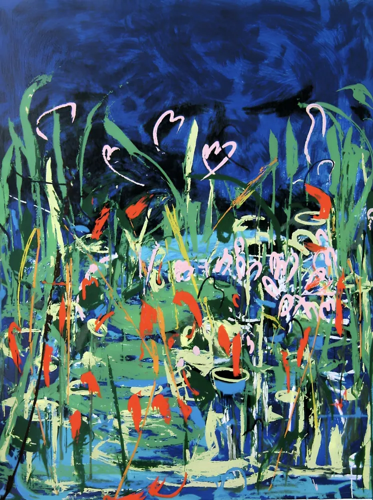 Screenprint Schifano - Mario Schifano (1934–1998) – Acquatico IV – Multi-material enamel screen printing, created with 35 colour passes – 1993