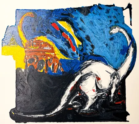 Screenprint Schifano - Mario Schifano (1934–1998) – Innocenza figurata – Lithograph with screen printing on paper – 1996