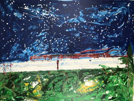 Screenprint Schifano - Mario Schifano (1934–1998) – TRENO GIAPPONESE – Enamel screen print in 48 colors on Magnani paper – 1989