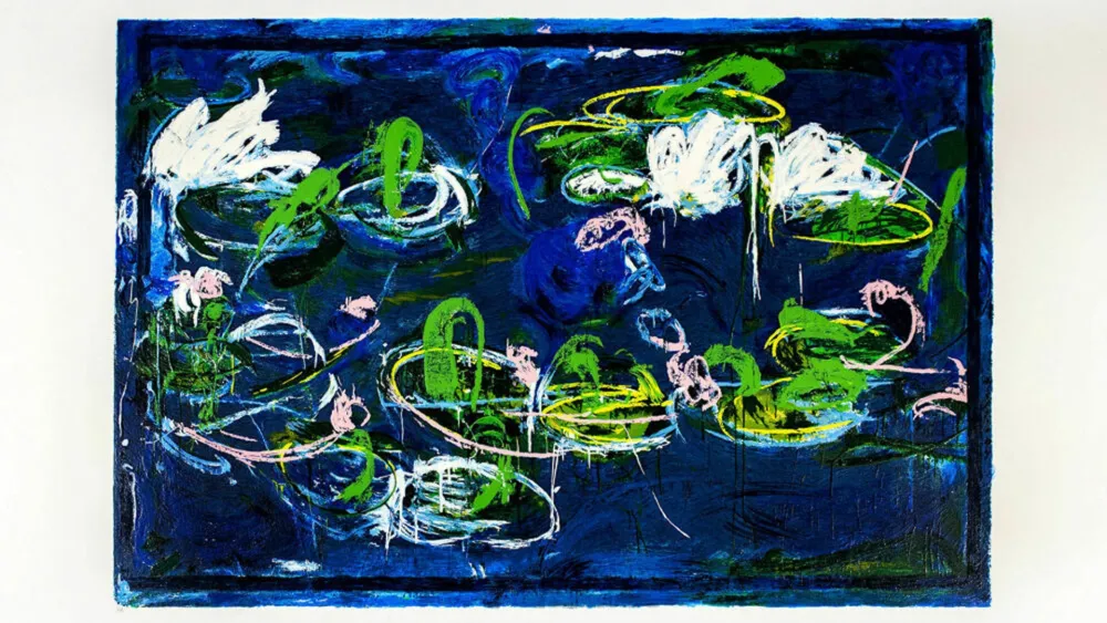 Lithograph Schifano - Mario Schifano (1934–1998) - Watherlillies - Enamel screen printing - 1988