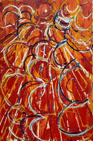 Screenprint Schifano - Nella vetrata rossa