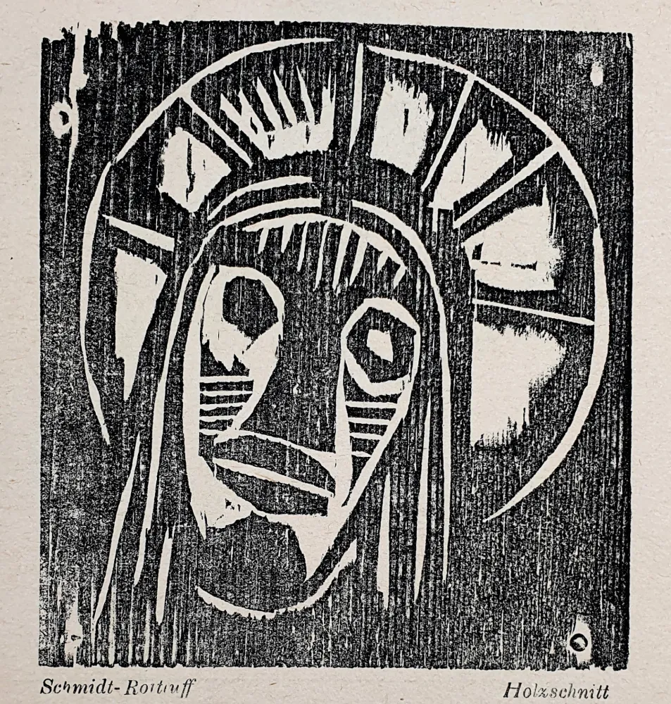 Woodcut Schmidt-Rottluff - Christuskopf