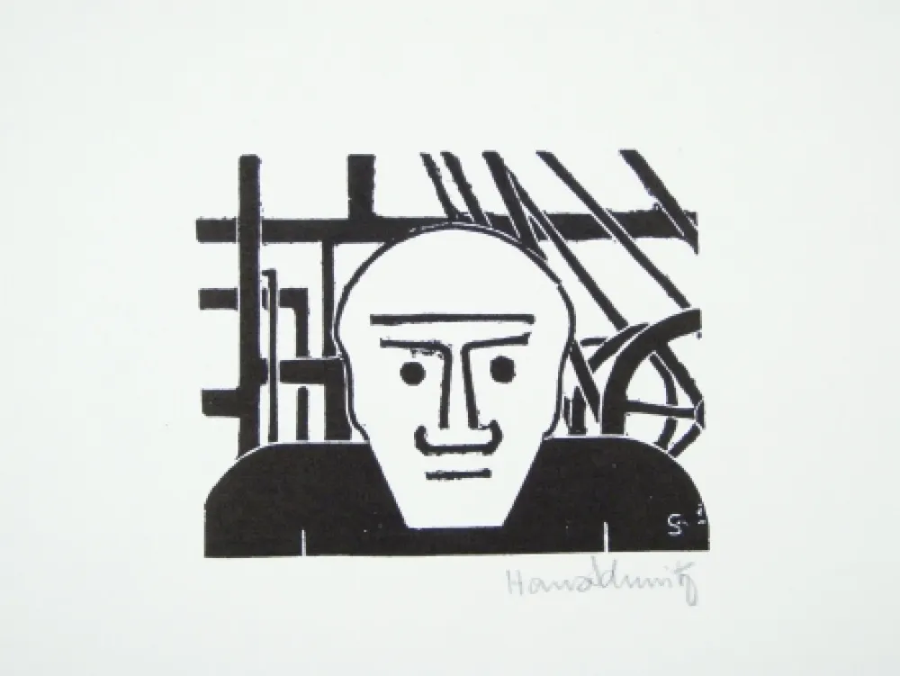 Linocut Schmitz - Arbeiter (Worker)