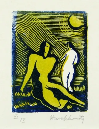 Linocut Schmitz - Paar (Couple)