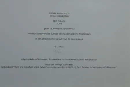 Screenprint Scholte - Bergen, 13 dorpsgezichten, gafiekmap