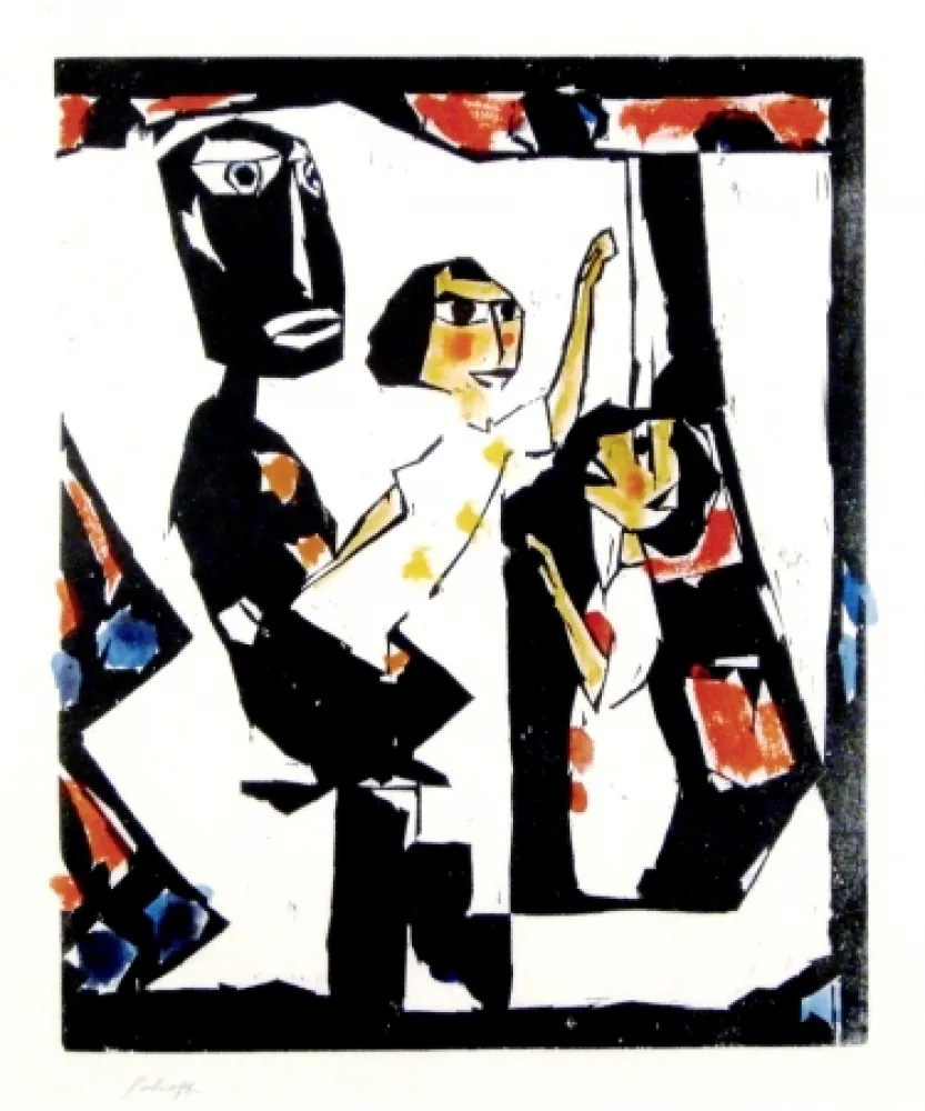 Woodcut Schott - Thetaer (Theatre)