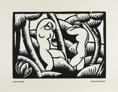 Woodcut Schrimpf - Akt IX (Das Kunstblatt)