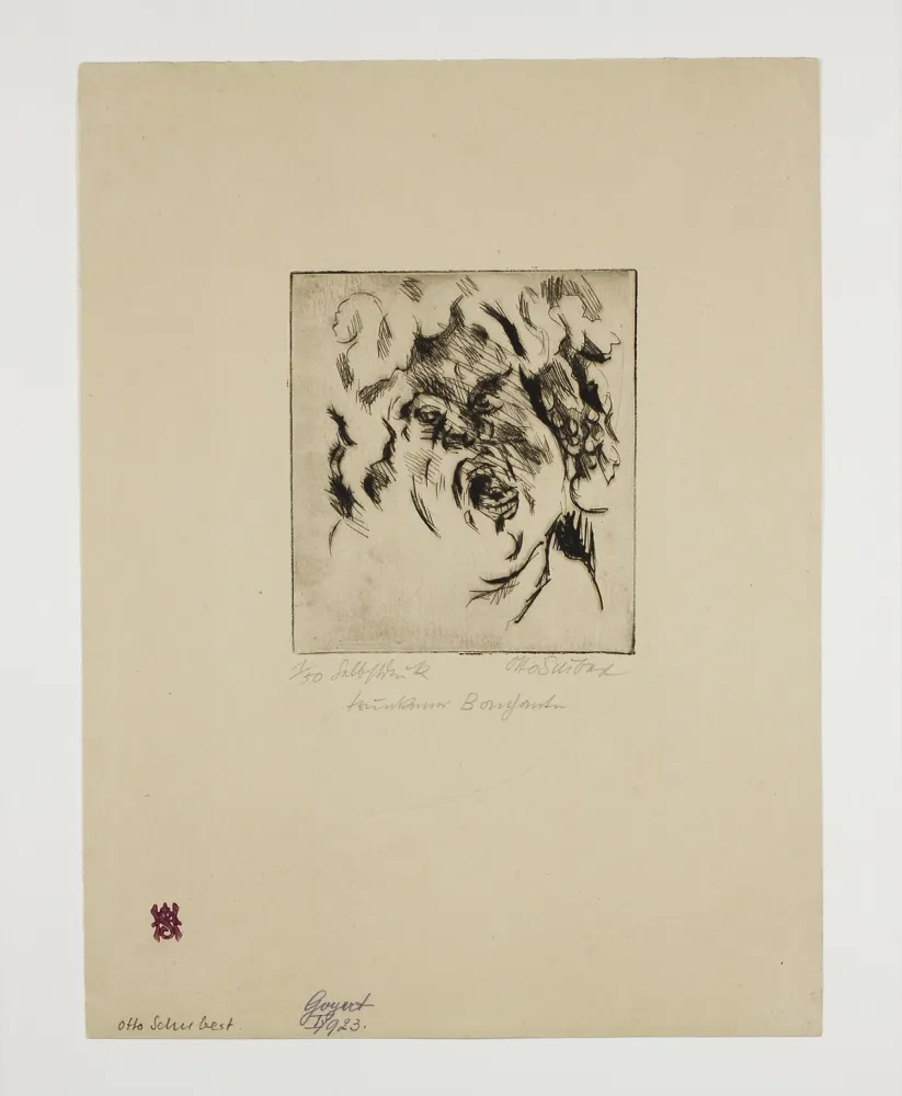 Drypoint Schubert - Trunkener Bacchante (Drunken Bacchant)