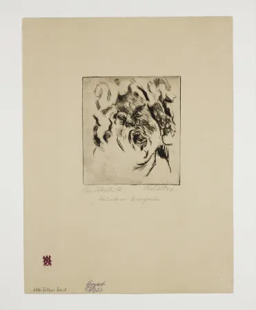 Drypoint Schubert - Trunkener Bacchante (Drunken Bacchant)