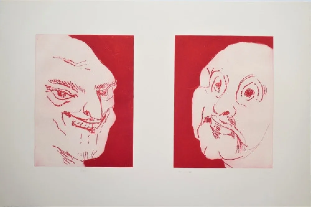 Etching Schütte - Alte Freunde (Old friends) 2