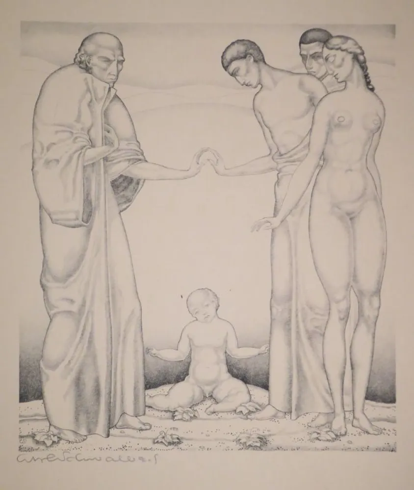 Lithograph Schwalbach - 10 Original Steinzeichnungen