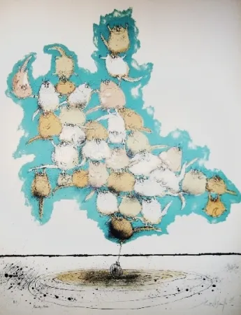 Lithograph Searle - Family Man