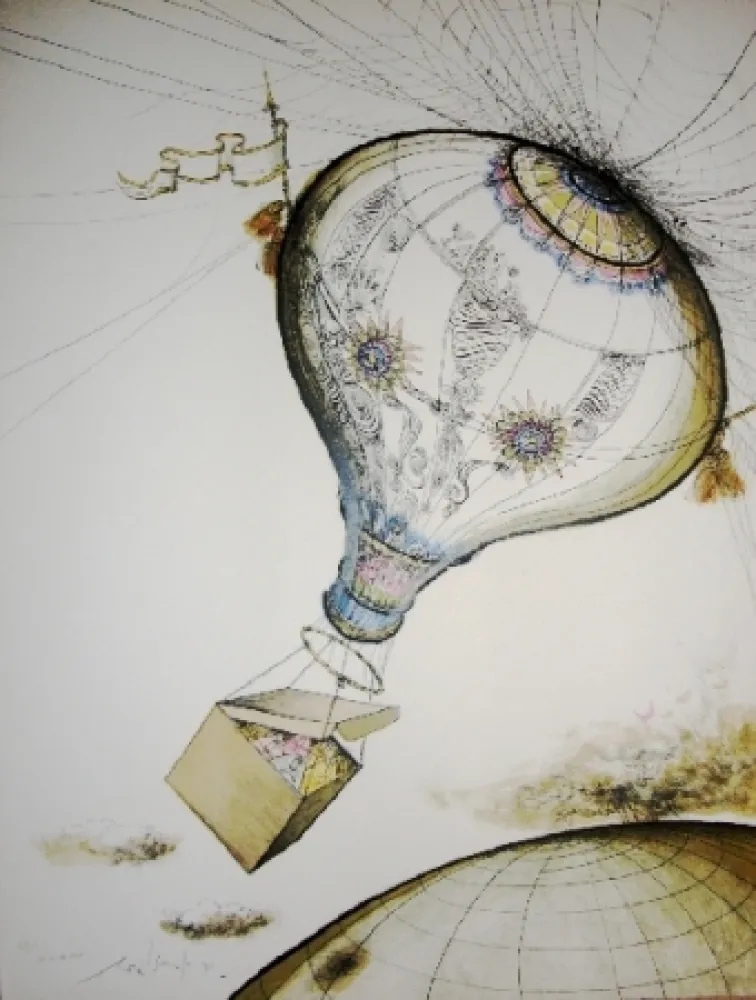 Lithograph Searle - It's in the wind