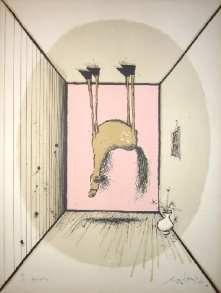 Lithograph Searle - Pegasus returns