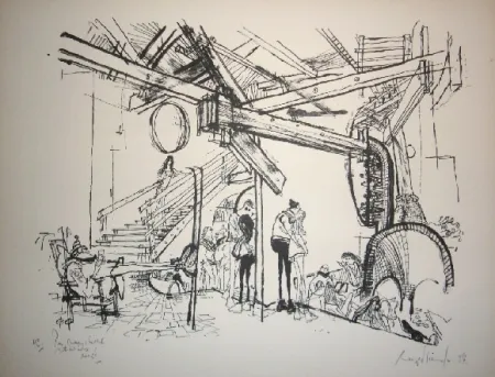 Lithograph Searle - Ski