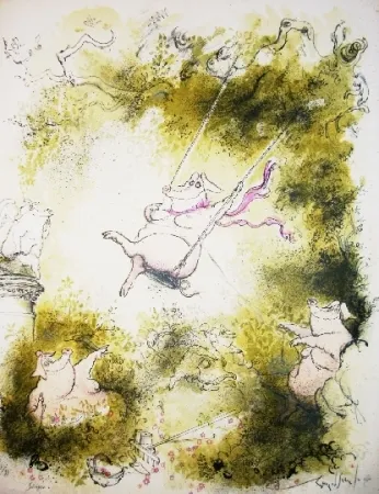 Lithograph Searle - Swinger