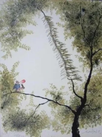 Lithograph Searle - The clown