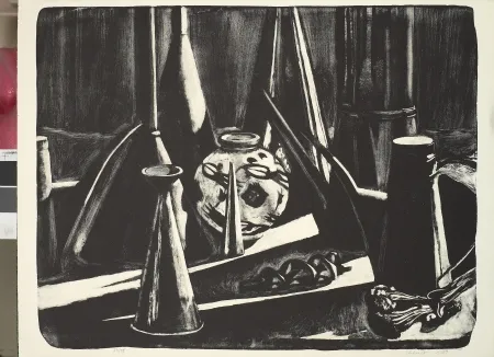 Lithograph Sécheret - Nature Morte au vase chinois