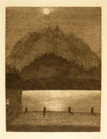 Etching Segantini - Engadina