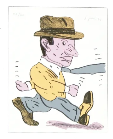 Lithograph Segui - Cravate au vent