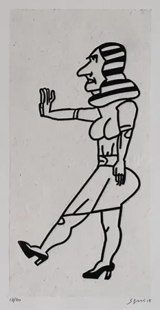 Engraving Segui - Dame debout